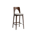 Modern Wooden Bar Stool with Upholstered Seat